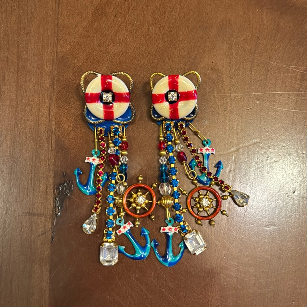 Nautical Anchor Drop Earrings